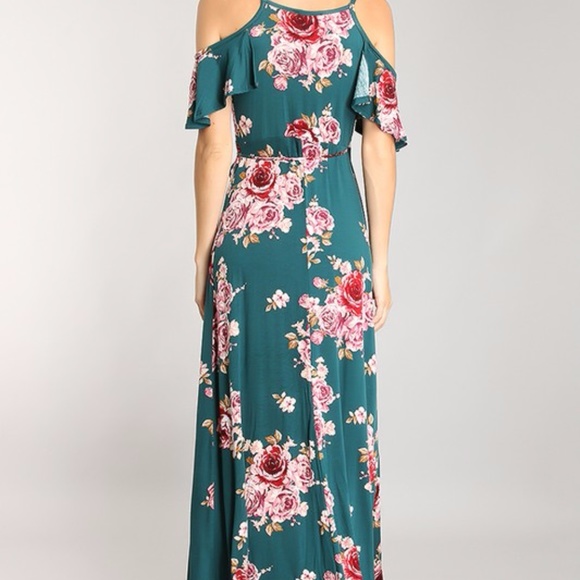 Just in❣ "Ashlyn" ll Cold Shoulder Wrap Maxi Dress - Picture 3 of 7