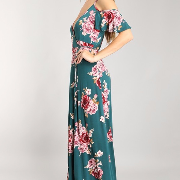 Just in❣ "Ashlyn" ll Cold Shoulder Wrap Maxi Dress - Picture 4 of 7