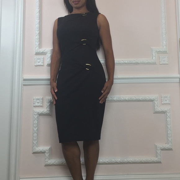 Cache Dress NEW Black with gold rings Size 4 NWT - Picture 6 of 6