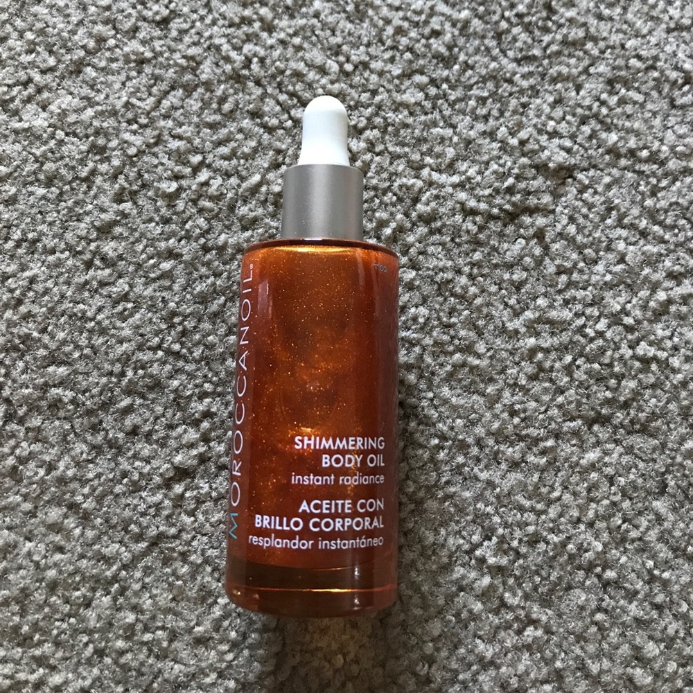 Moroccan oil shimmering body oil.