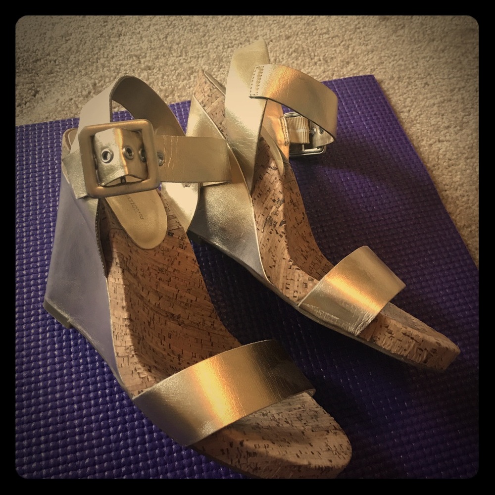 BCBG Gold Wedges