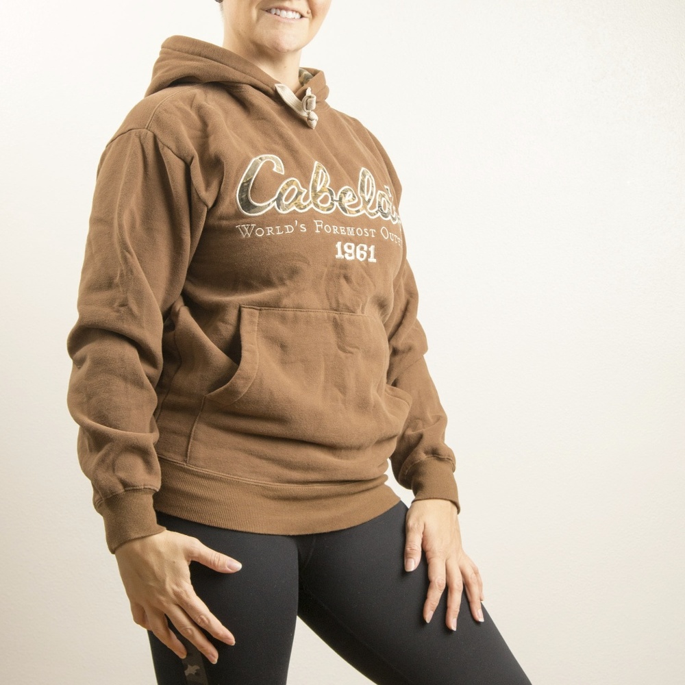 Cabela's Hoodie Sweatshirt Brown