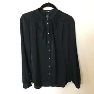 H&M black button shirt