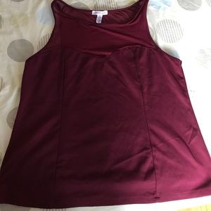 Sheer top Burgendy Blouse