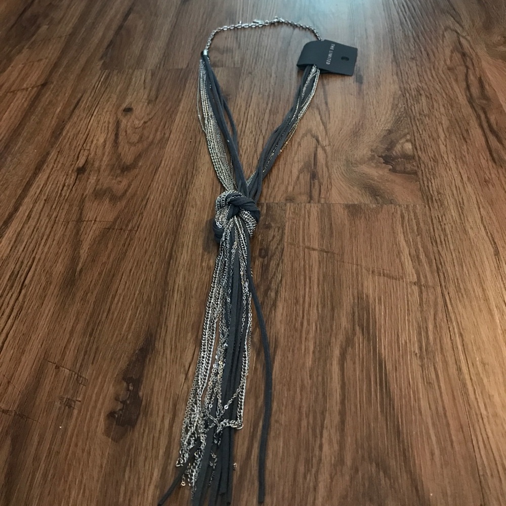 Leather and Silver Chain Necklace