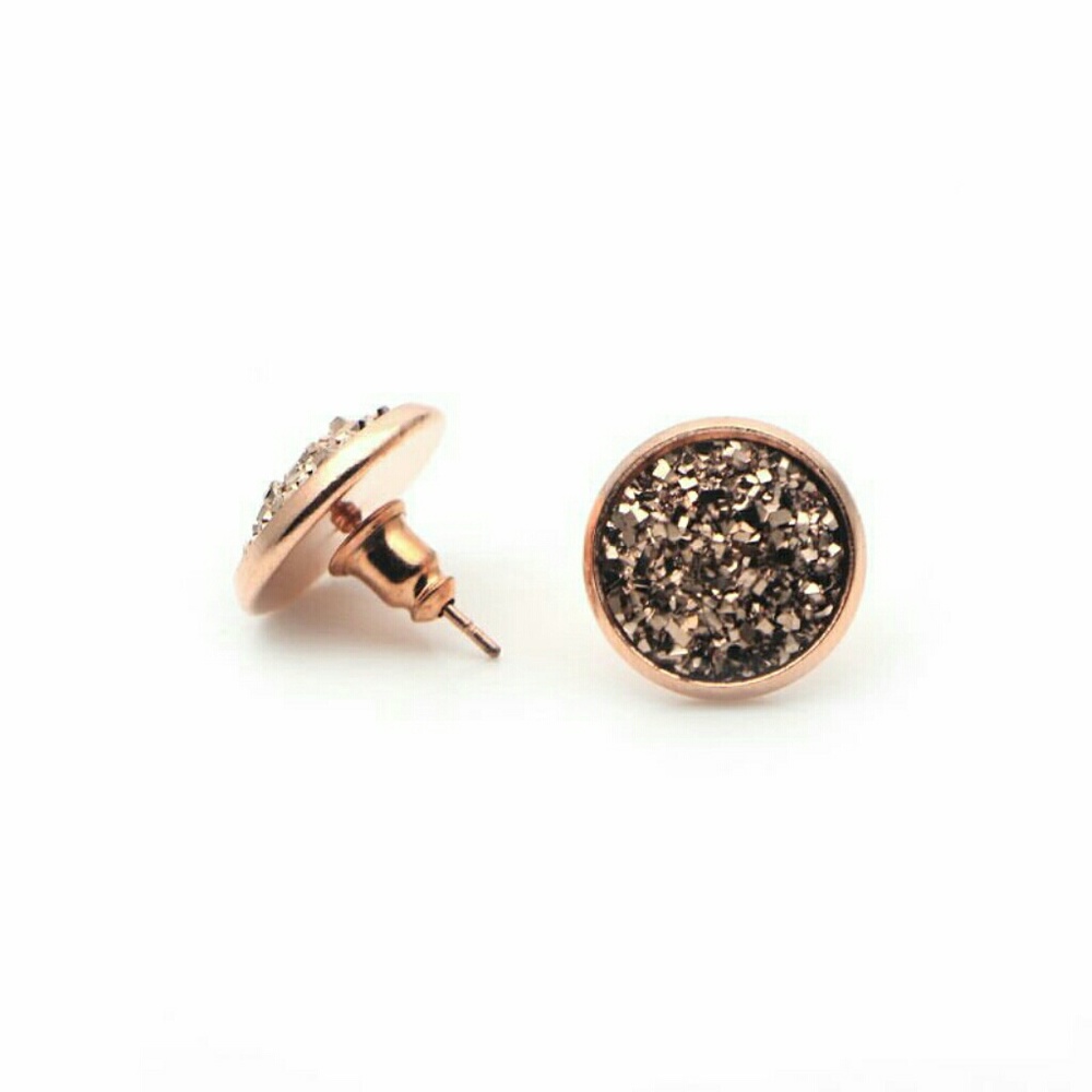 4/$20 - Button Druzy Earrings - Picture 1 of 4