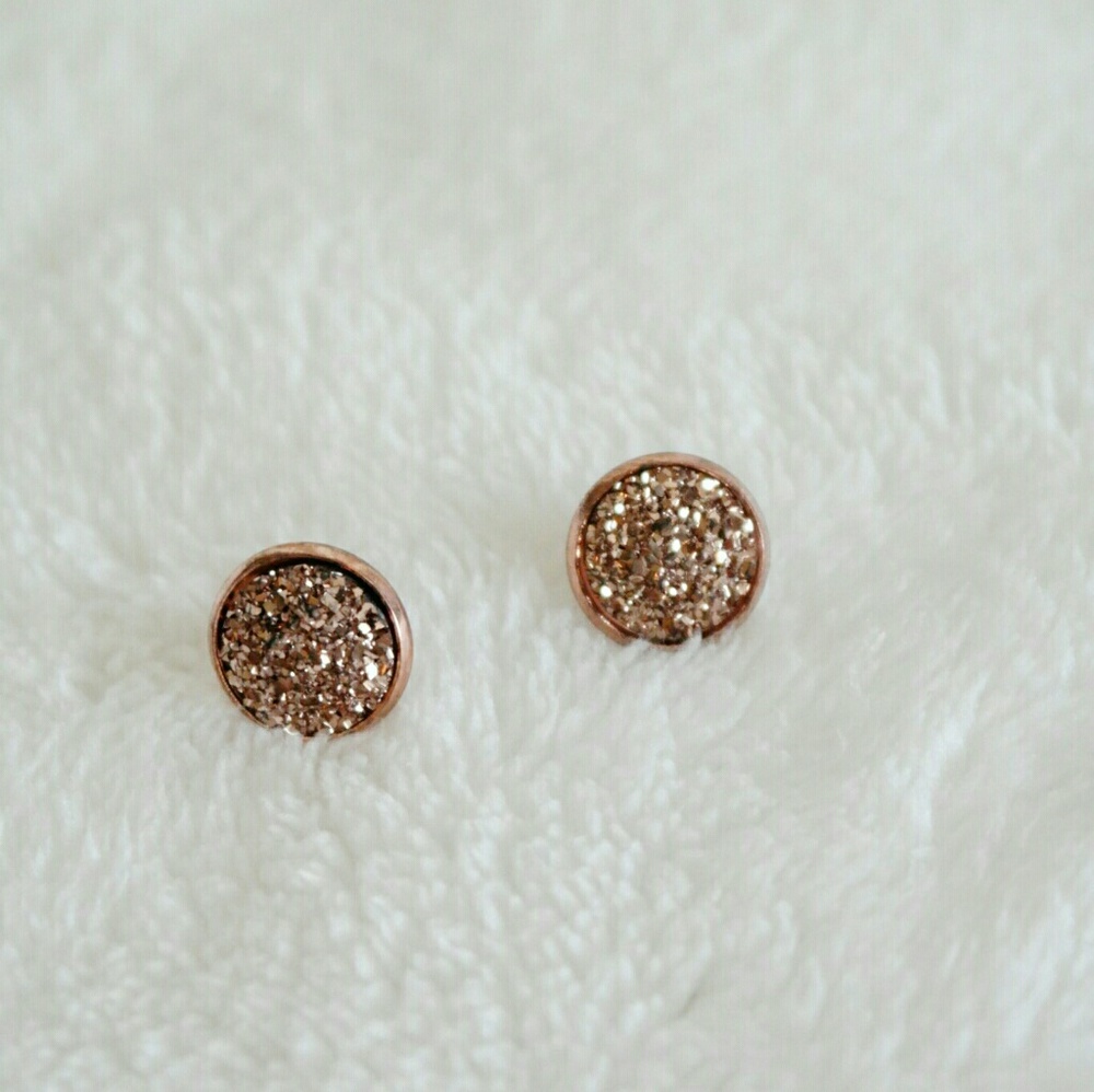 4/$20 - Button Druzy Earrings - Picture 3 of 4