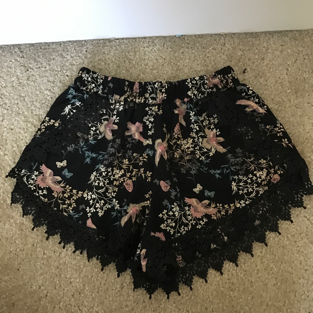 Necessary clothing floral lace shorts