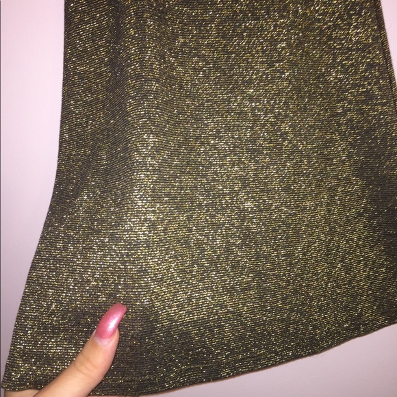H&M Divided Sparkly Gold Halter Neck Top - Picture 2 of 3
