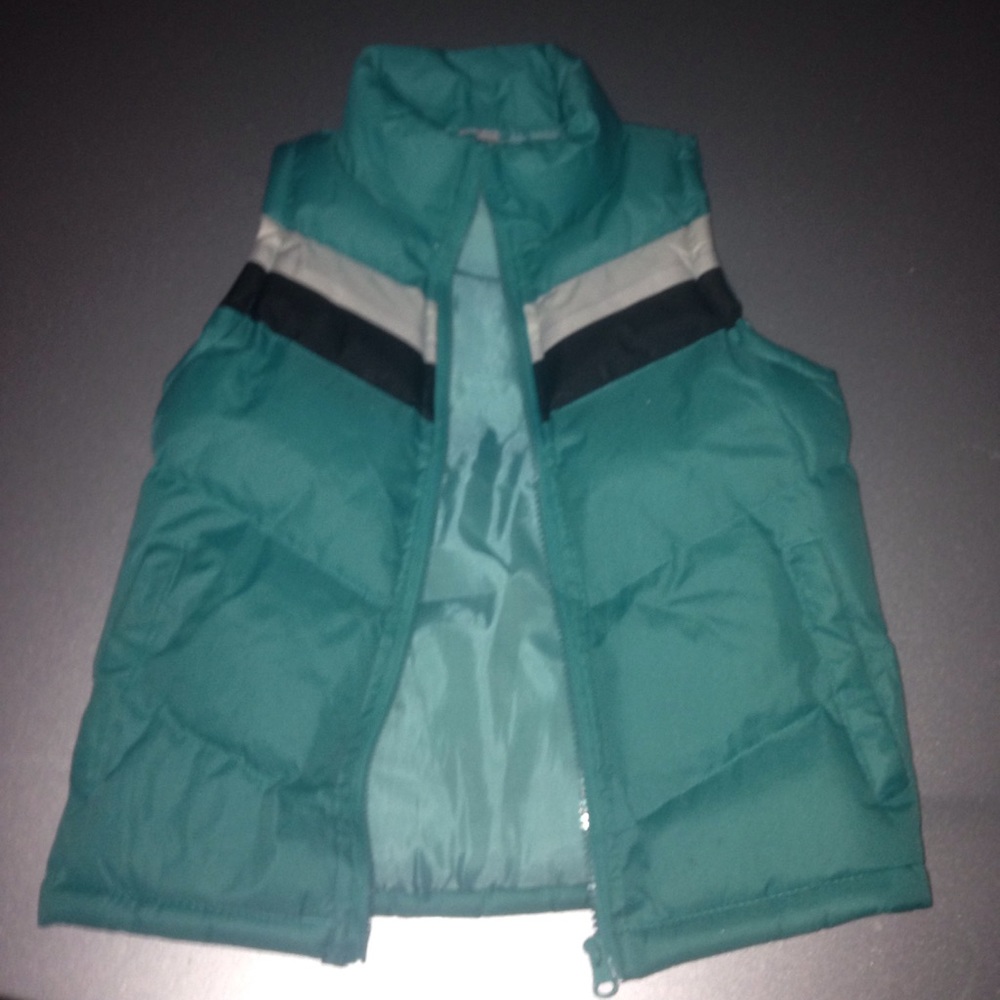 Girls fall vest turquoise