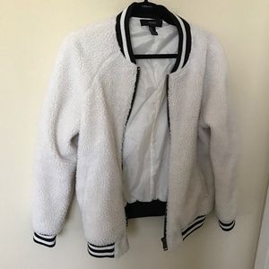 Forever 21 shearling varsity jacket