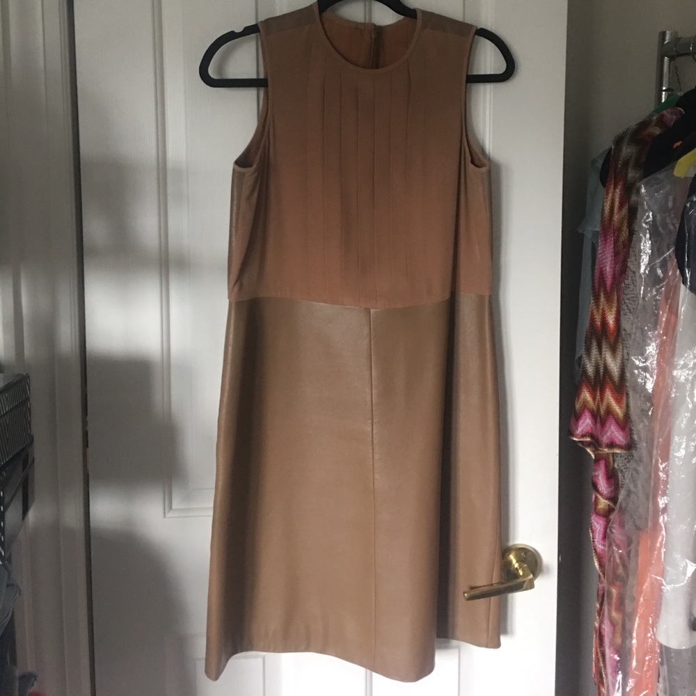 Iris & Ink silk & leather dress