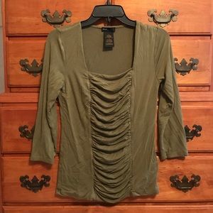 Grace Elements olive green scrunch shirt