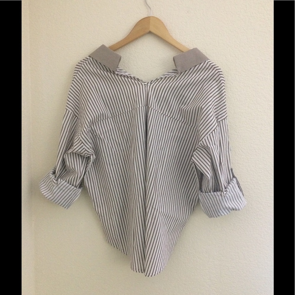 Brand New Stripes Double V-neck Top - Picture 2 of 5