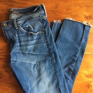 Levi's Stretchy Skinny Jeans with cut legs size 27