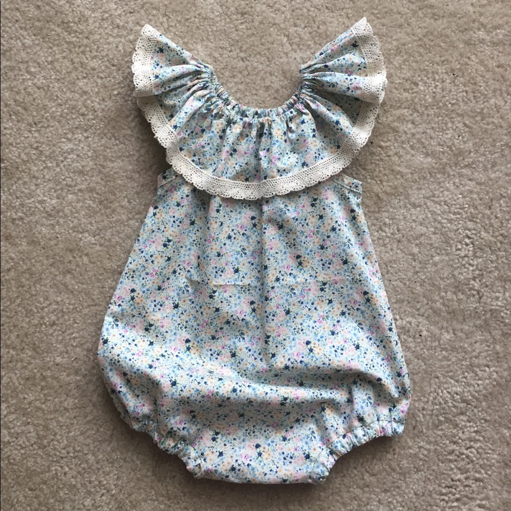 Sweetpea Dean custom handmade romper/bubble