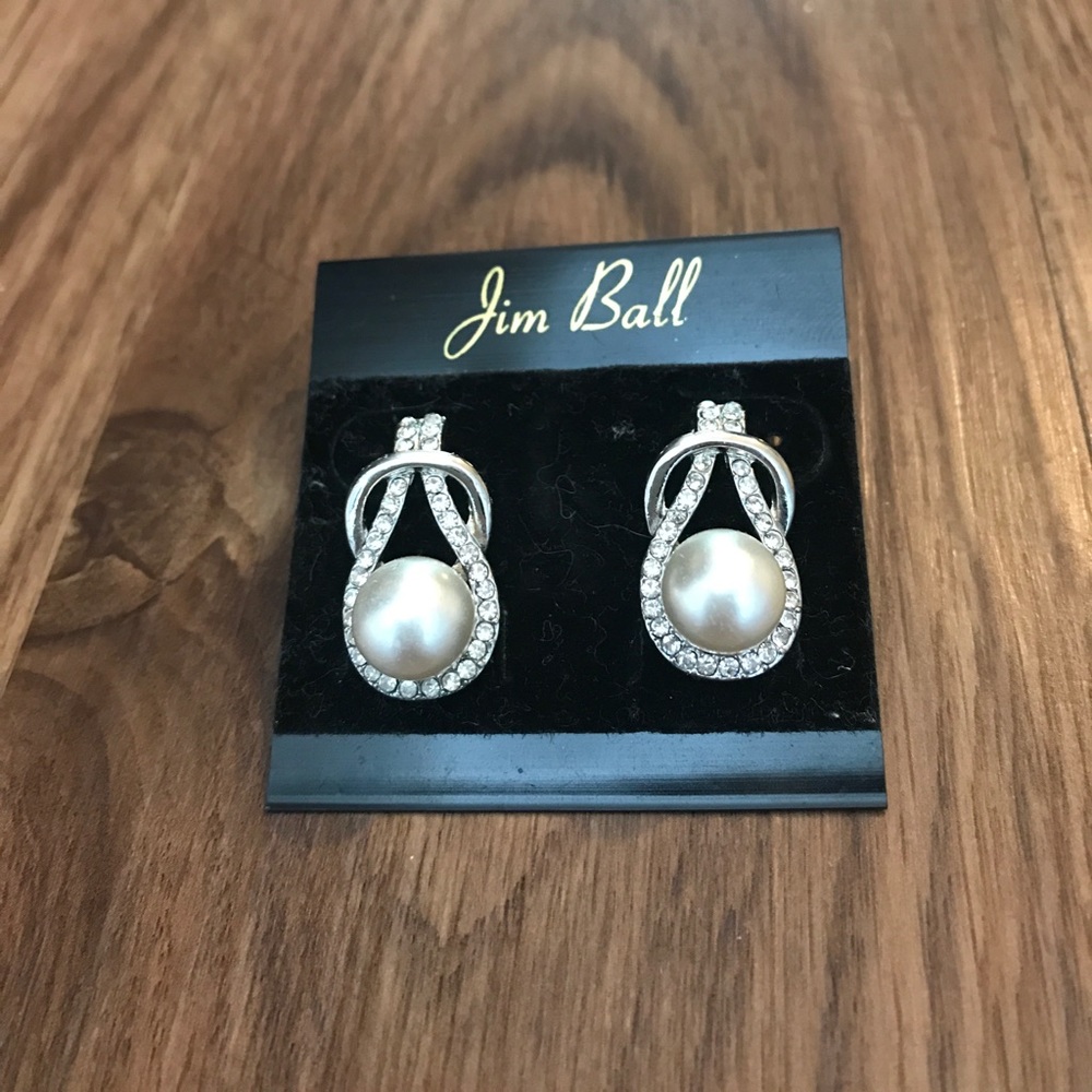 Jim Ball Silver Pearl Earrings
