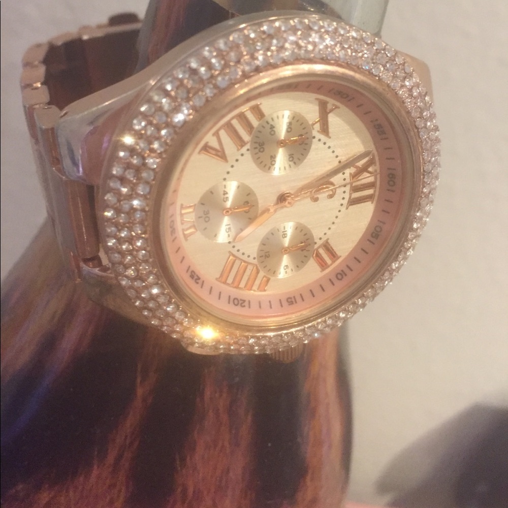 Very small band gold watch