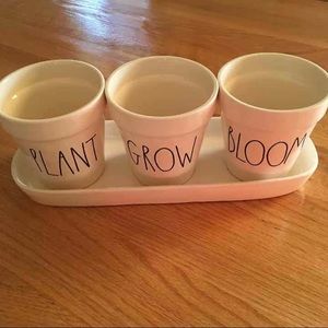 Rae Dunn "PLANT GROW BLOOM" Planters