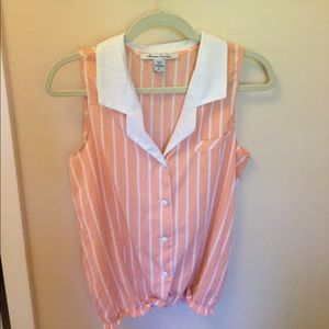 Pinstripe retro tank blouse