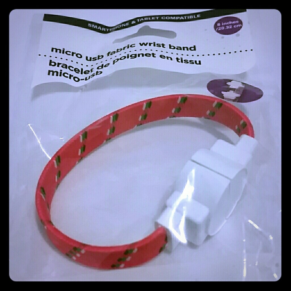MICRO USB FABRIC WRIST BAND . 8 INCH