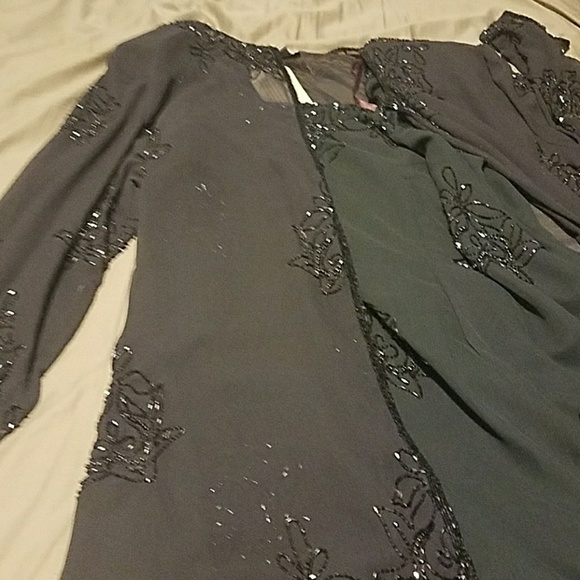 Twins dress dark grey color beaded - Picture 4 of 4