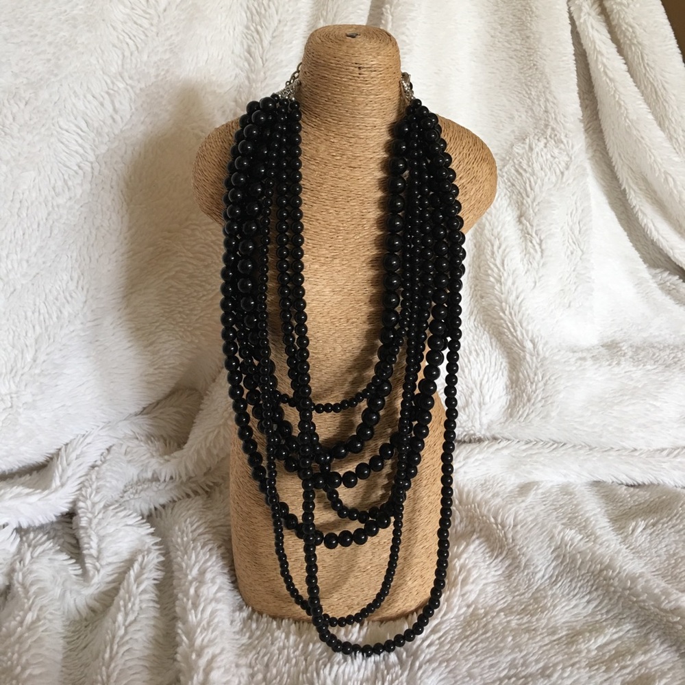 Black beaded necklace