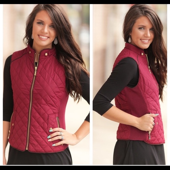1 LEFT! LG Quilted burgundy vest! ❄️ - Picture 2 of 6