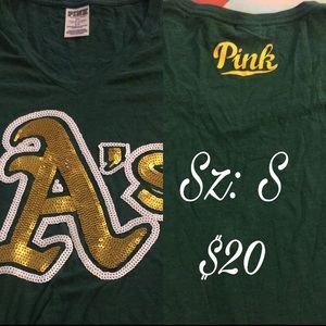 Vs pink Oakland As bling shirt