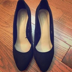 Women's Express Black Suede Wedges