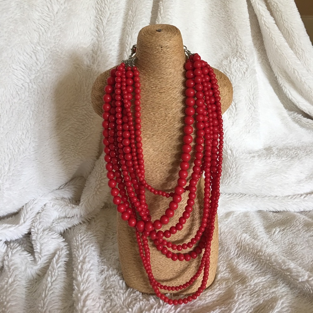 Red beaded necklace