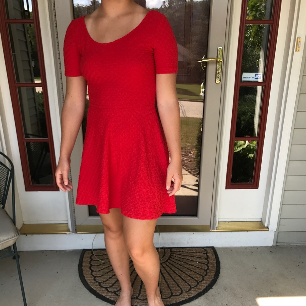 Cute red skater dress