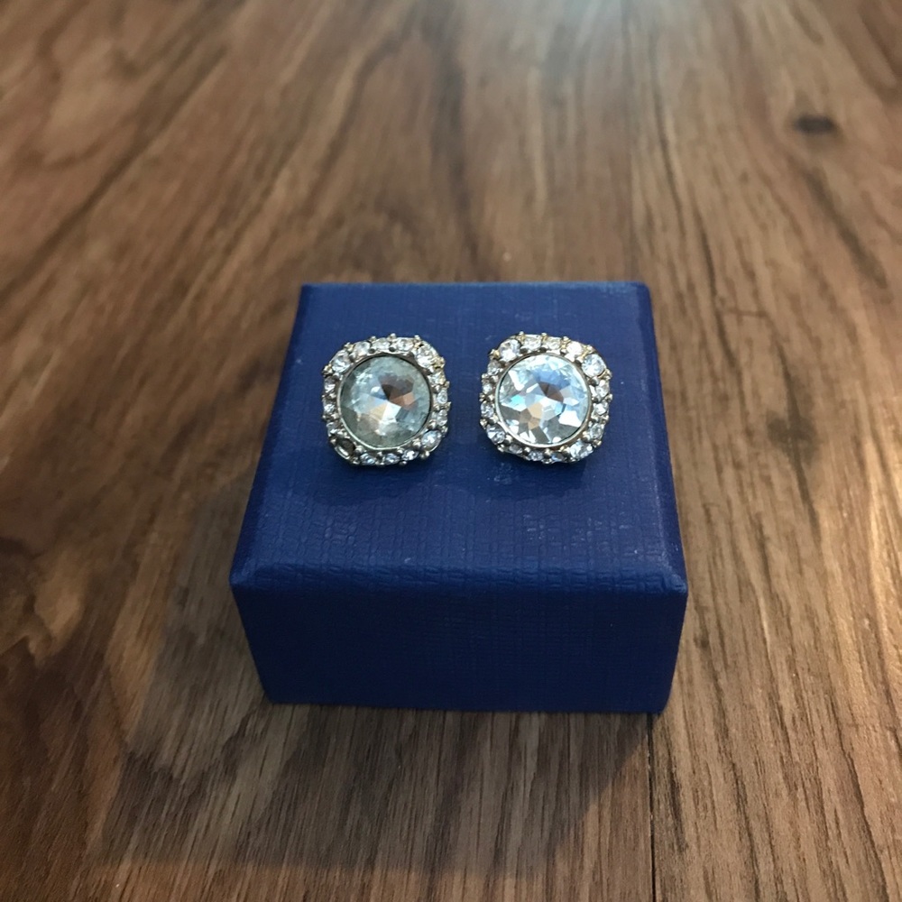 Gold and Silver Stone Earrings