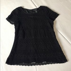 WHBM Black Dressy Top Size 8