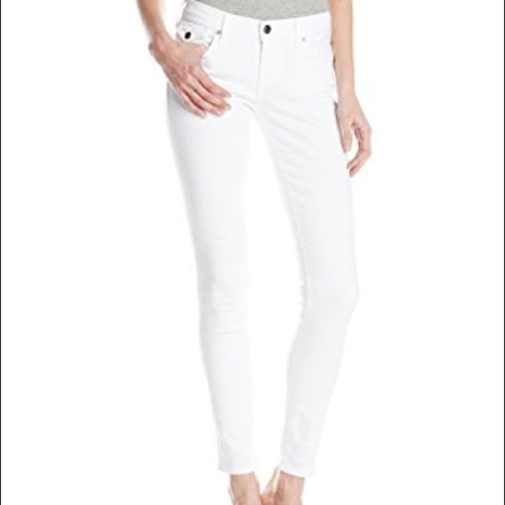 True Religion White Casey Low Rise Skinny Jeans