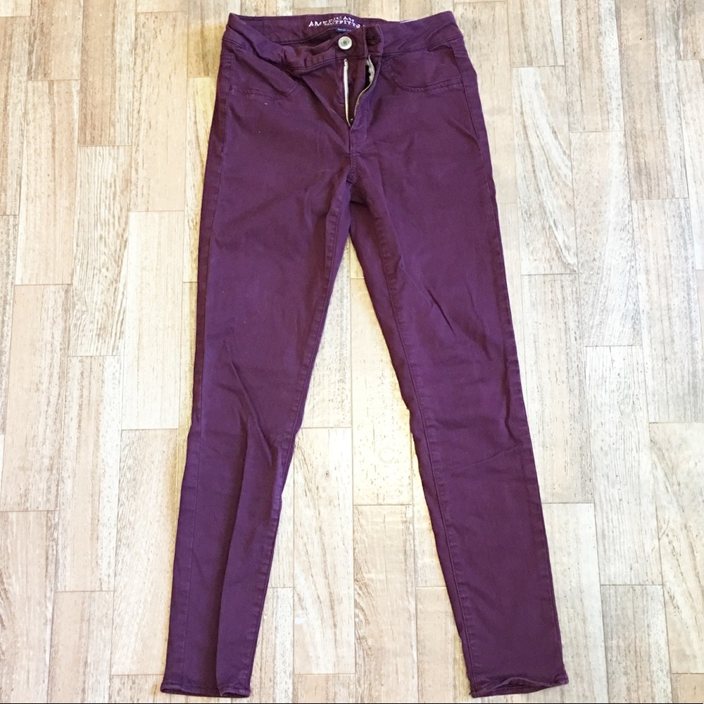 AE Maroon Jeggings