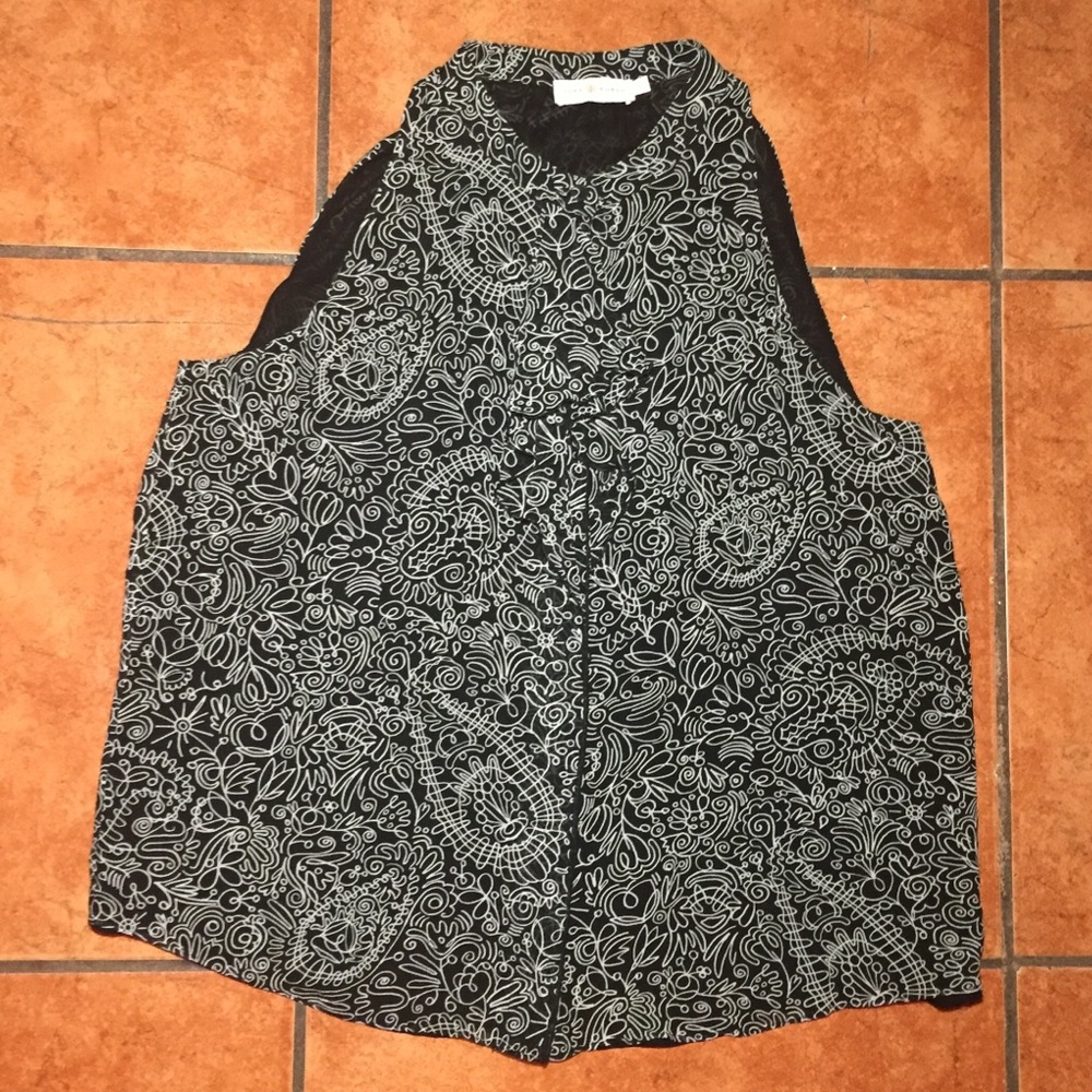 Tory Butch Silk Button Down Ruffle Blouse Size 12