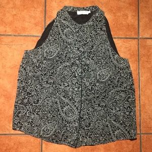 Tory Butch Silk Button Down Ruffle Blouse Size 12