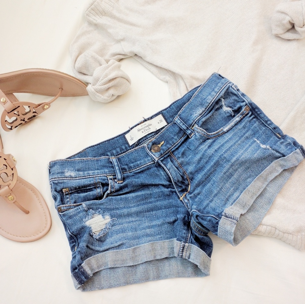 | Abercrombie | Distressed Jean Shorts