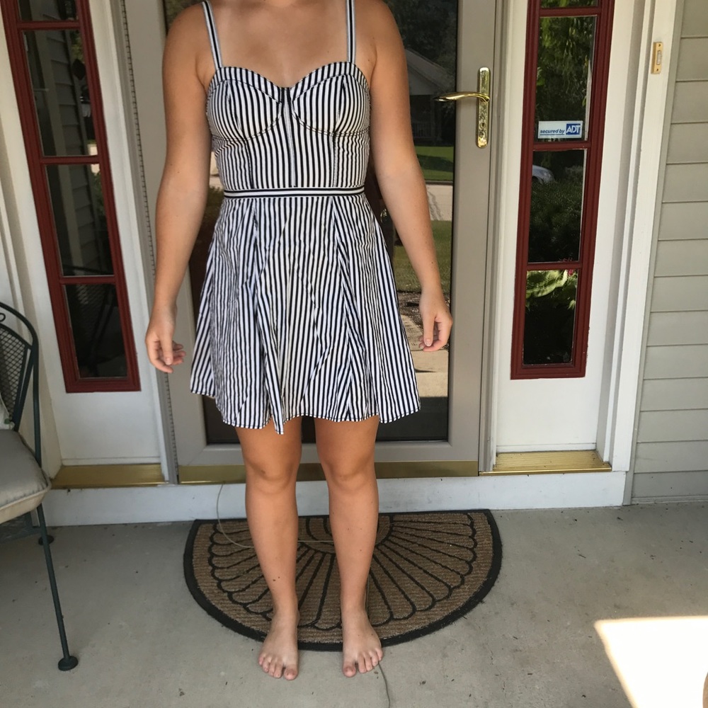 Black and white skater dress