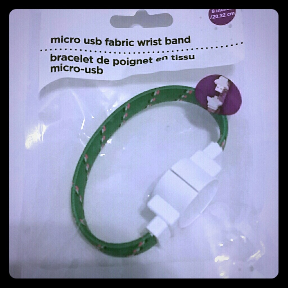 NEW MICRO USB FABRIC WRIST BAND  8 INCH