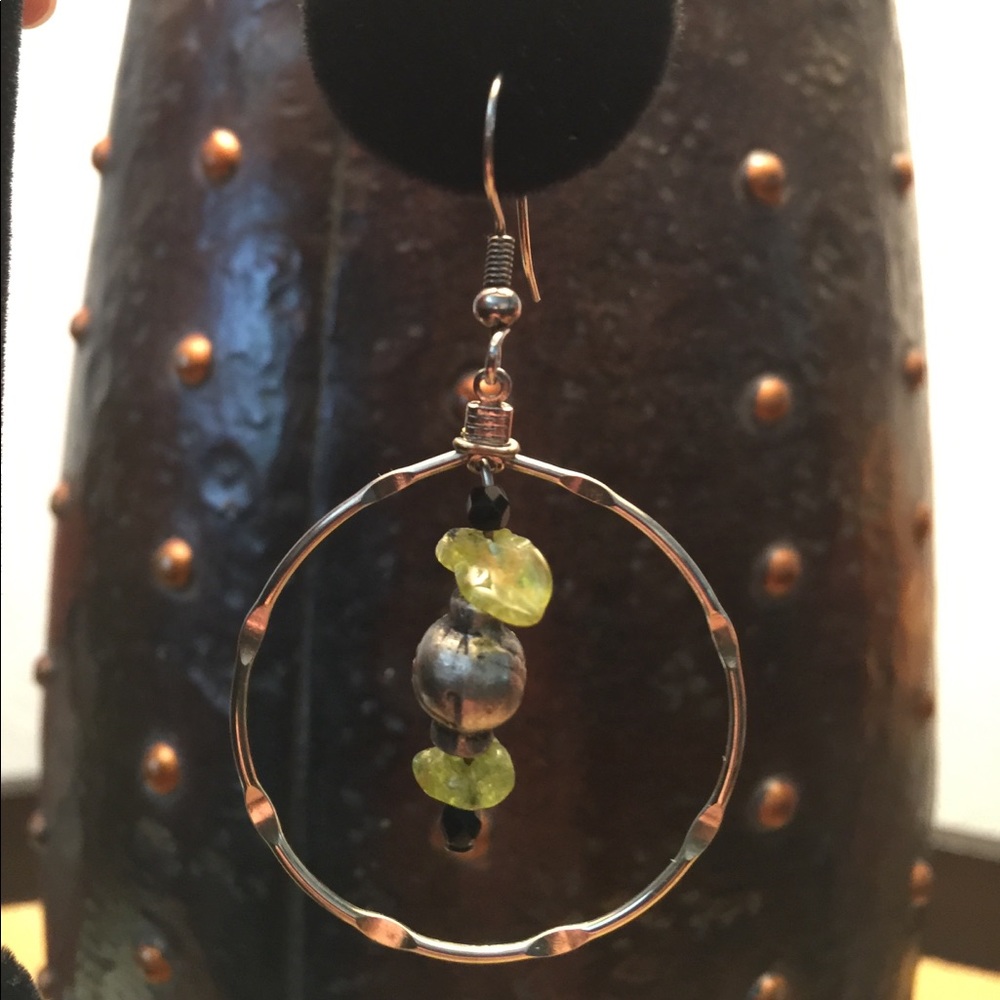 NWOT Jade & Sterling Silver Earrings