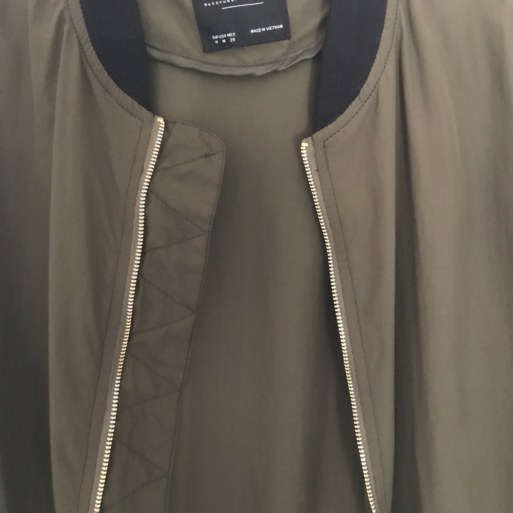 Zara bomber jacket sz M army green - Picture 2 of 4