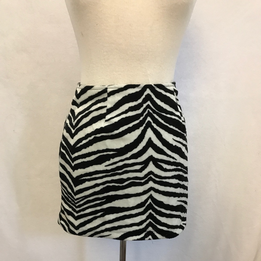 SOLD Fuzzy zebra skirt