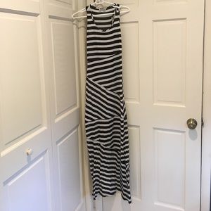 Black and white striped racerback dress