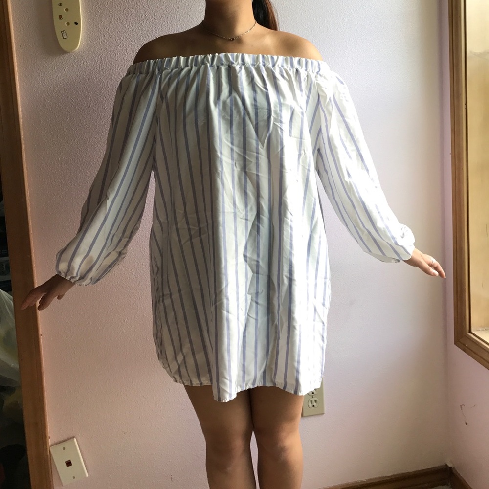 Off the shoulder shift dress
