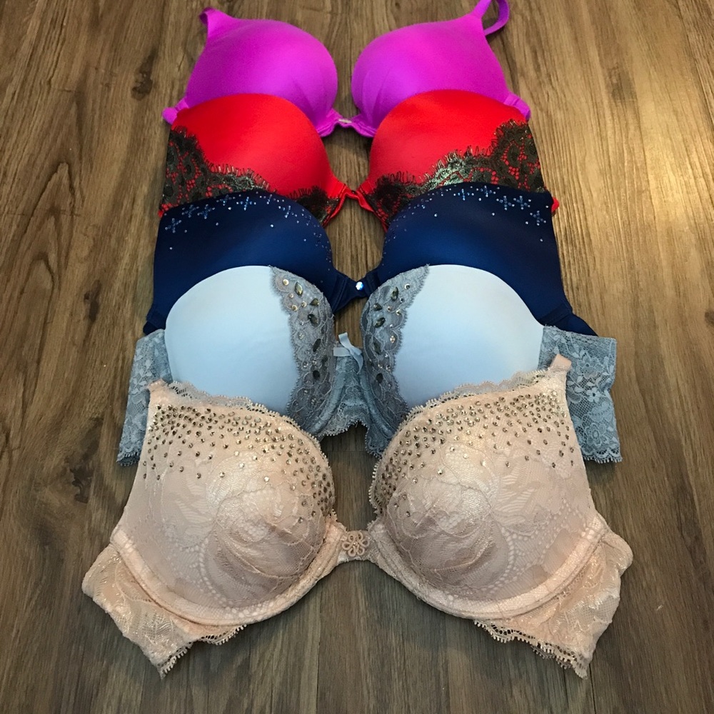 Victoria's Secret Glam Bras (All 34B, Navy 36A)