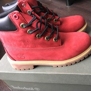 6in Premium Red Timberland Boots