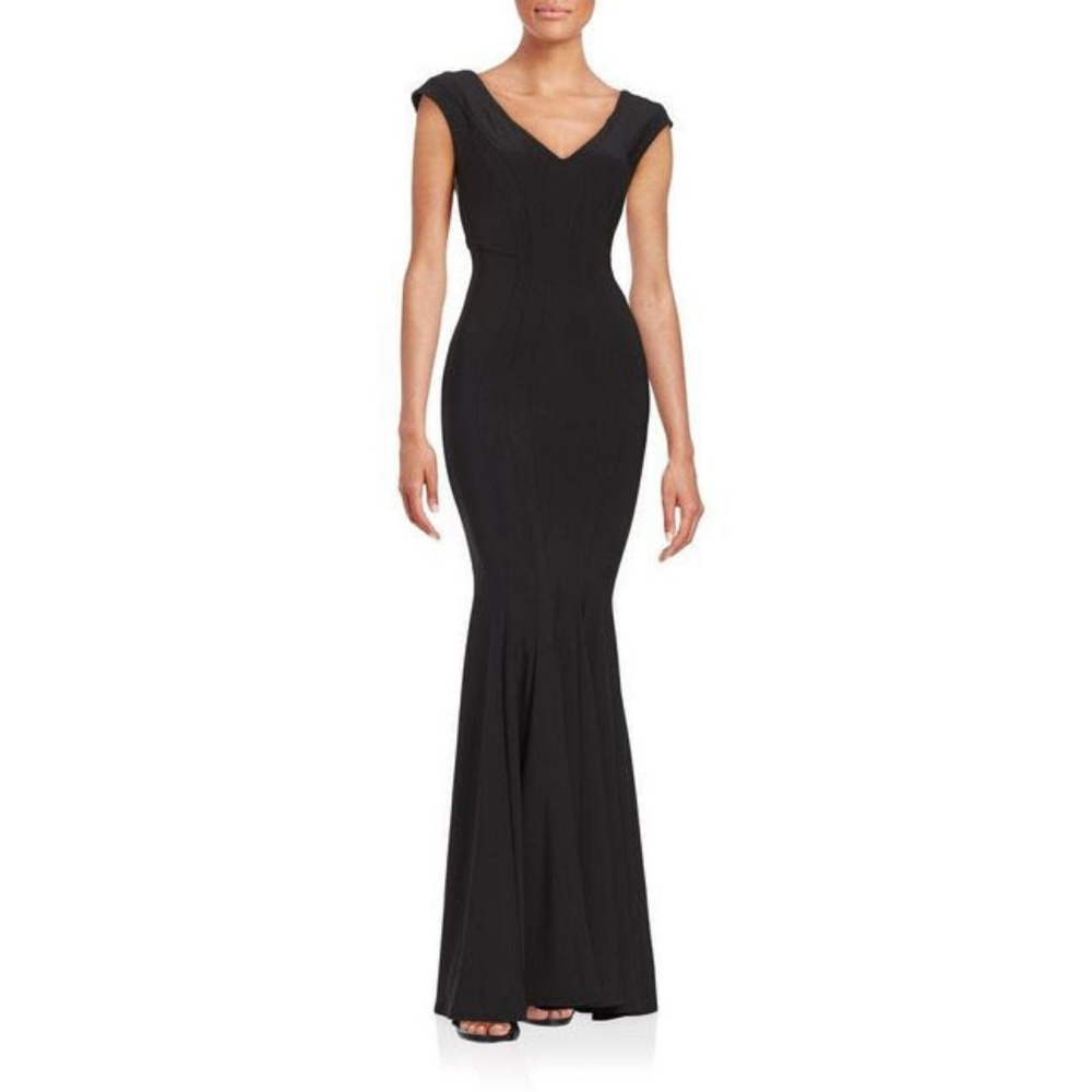 Dramatic Knit Trumpet Evening Gown