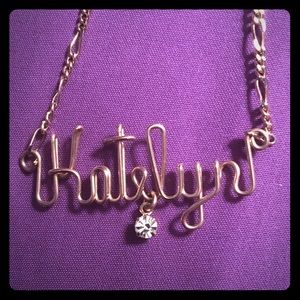 Katelyn Wire Pendant on 24kbg Chain Necklace